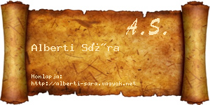 Alberti Sára névjegykártya